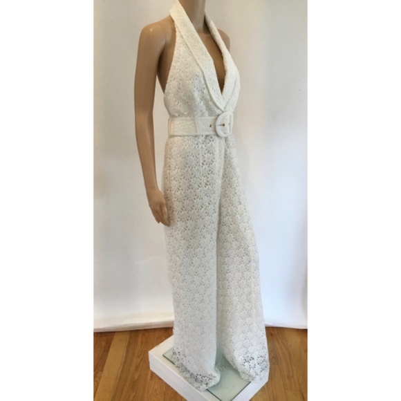 ZIMMERMANN PLUNGING LACE HALETER JUMPSUIT - Picture 4 of 7